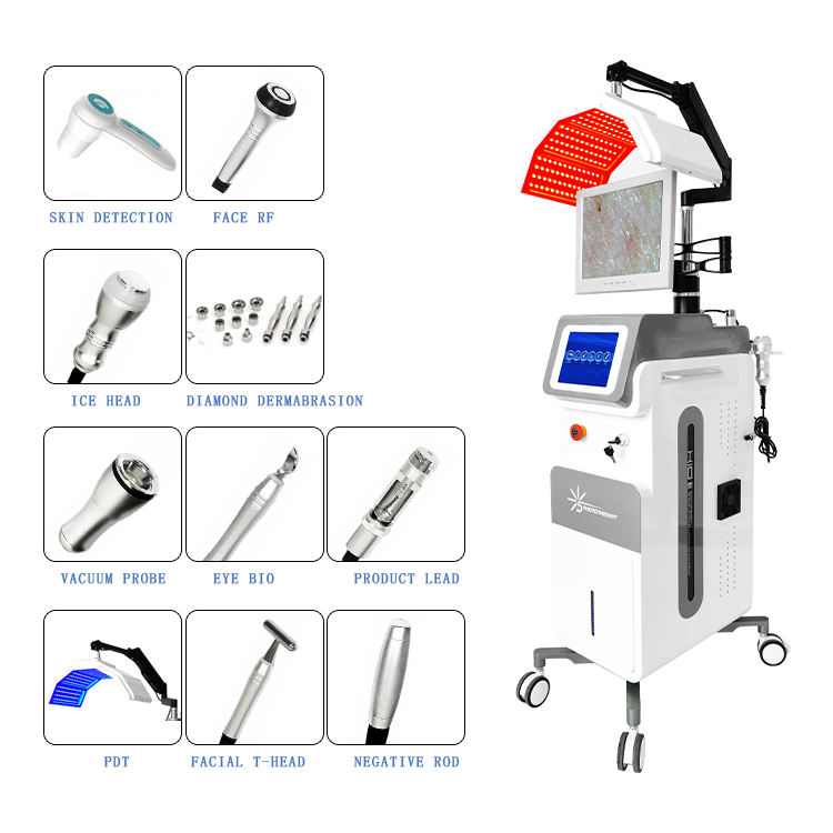 Pdt Photon Light skin analyzer Facial Skin Therapy 7 Colors Led Personal Care Pdt Red Light Therapy Lamp vacuum rf face Machine