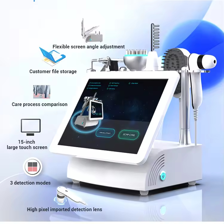 5in1 Scalp Massage Hair Loss Treatment Growth Hair Analysis Device Hair Analyzer Machine with Comparison Mode