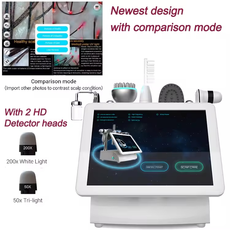 5in1 Scalp Massage Hair Loss Treatment Growth Hair Analysis Device Hair Analyzer Machine with Comparison Mode