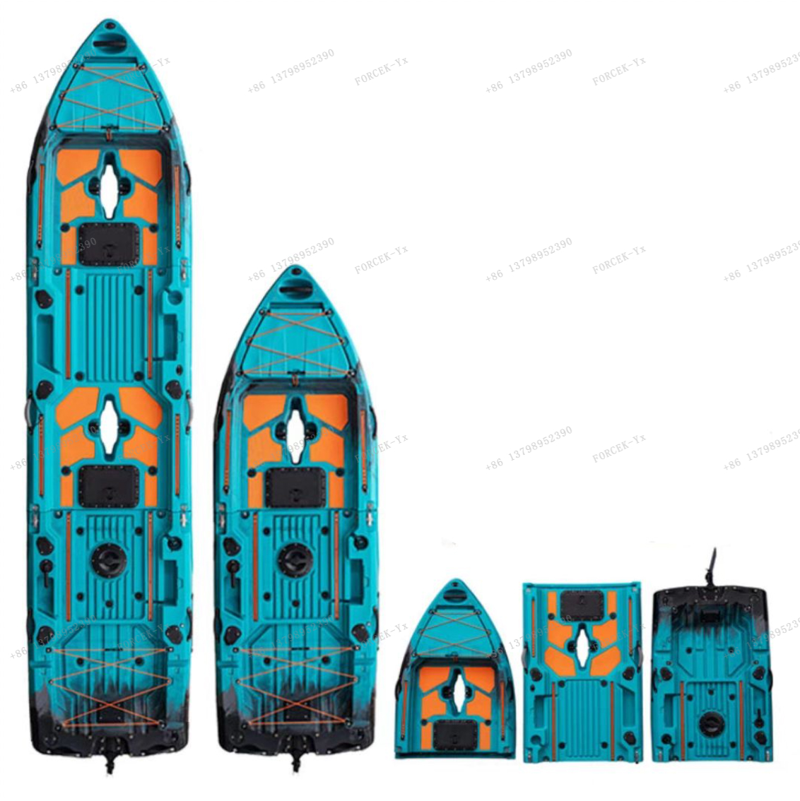 2-Person 3-Modular Waterproof Paddle Drive Kayak Fishing and Outdoor Sports Top Boating Surfing and Tourist Design