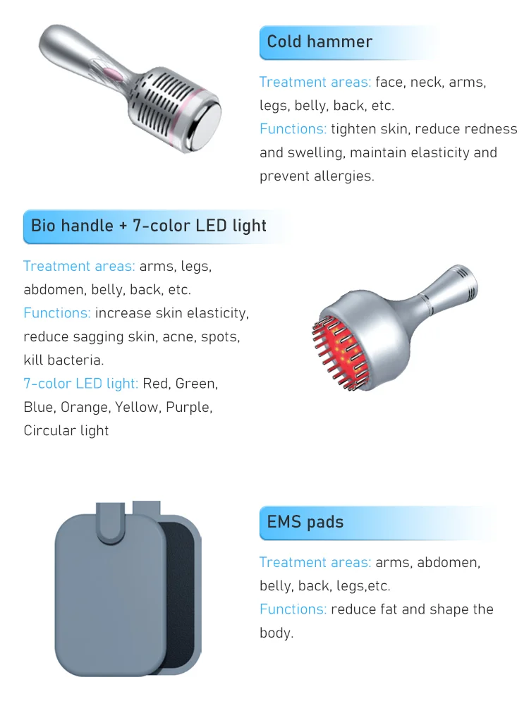 80K RF Cavitation EMS Microcurrent Pad 9in1 Body Slimming Vacuum Massager Device