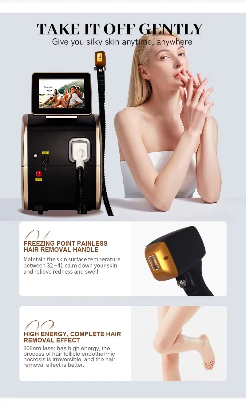 4 Wavelength 755/808/940/1064nm Diode Laser Hair Removal/500w-1600w Diode Laser Beauty Machine/Skin Rejuvenation 1200w 1000w