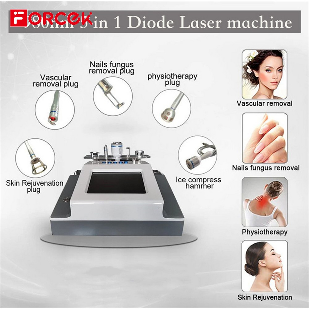 5-in-1 Portable 980nm Diode Laser Spider Vein Removal Machine Vascular Spider Blood Vessels Removal 980nm Laser Machine