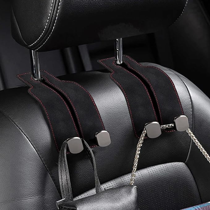 OneVint Leather Headrest Hooks for Car Seats, 2 Pack