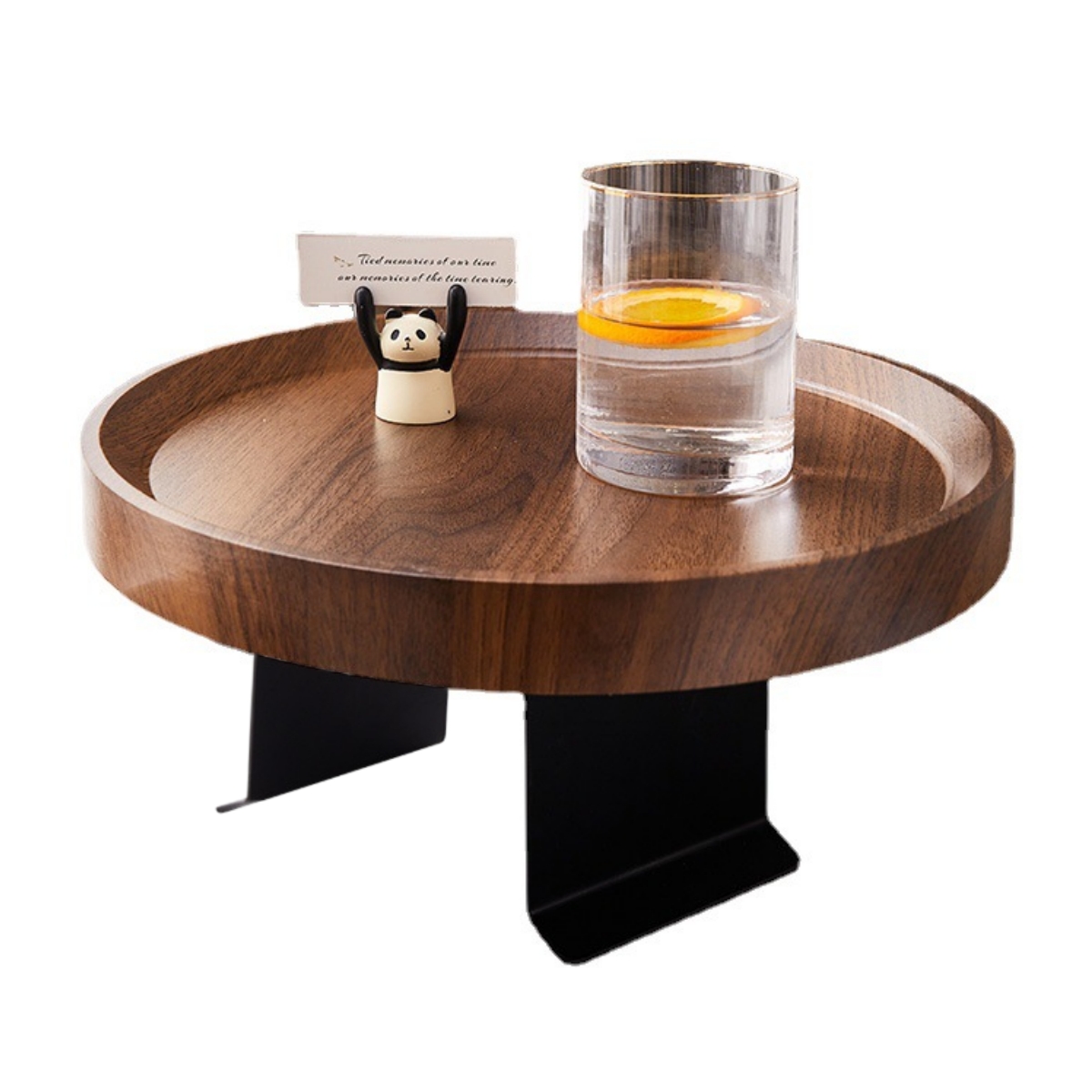 Mini Adjustable Slate Side Table Board for Sofa and Couch Arms-Round-OneVint