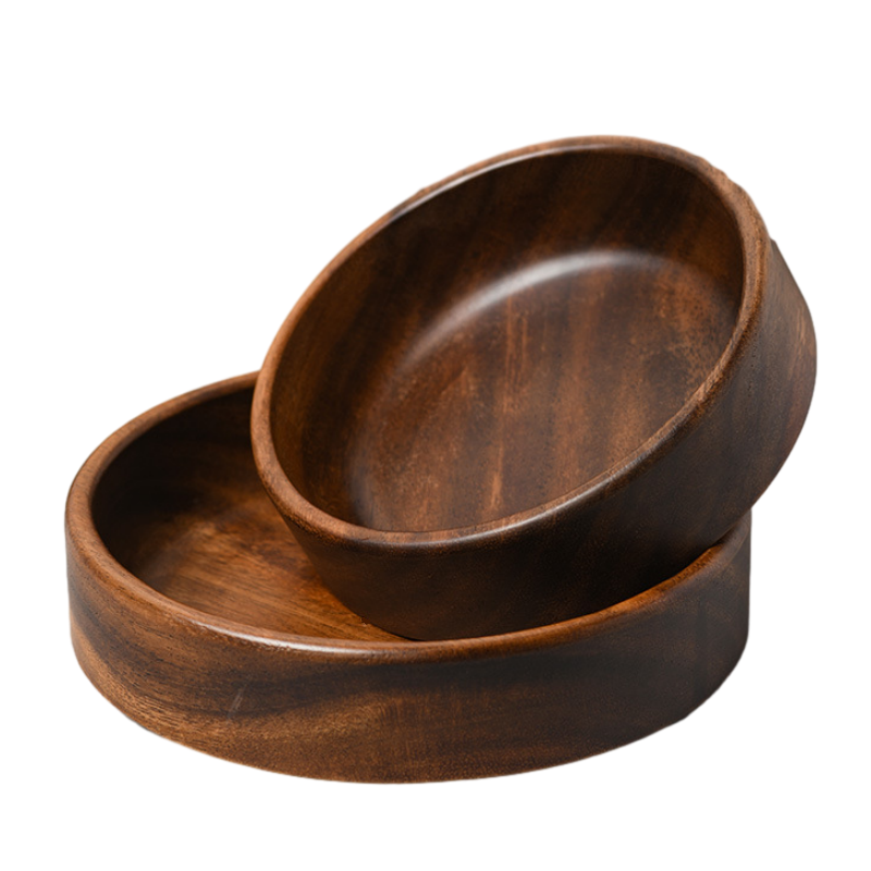 Walnut Wood Plates for Salad and Fruit