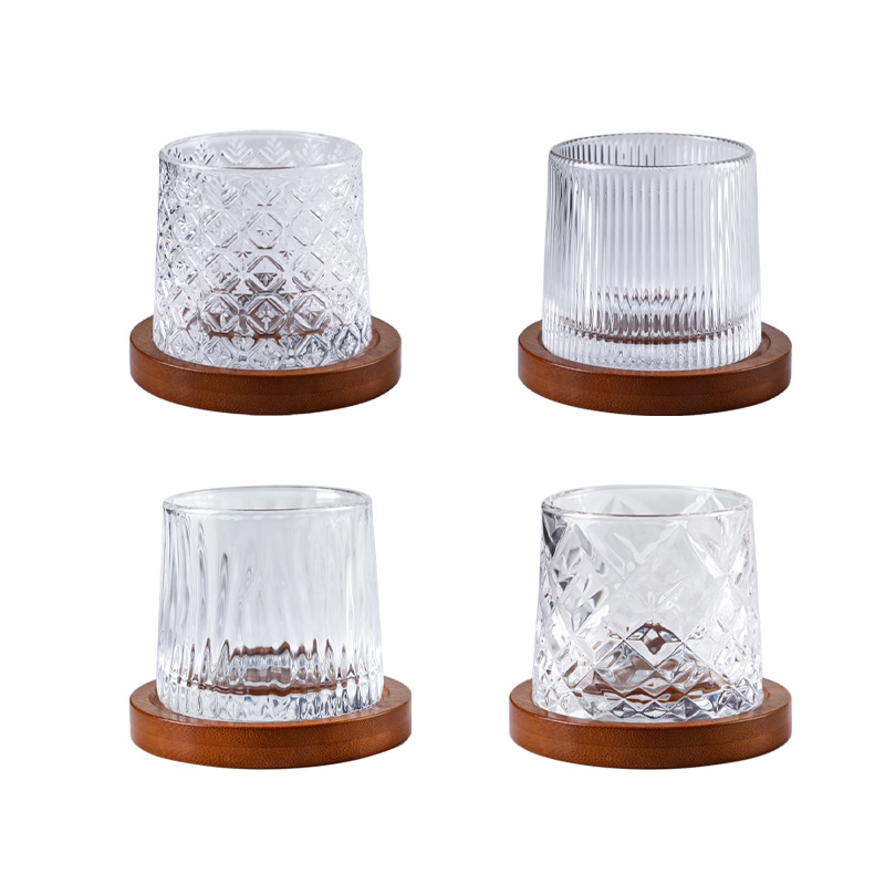 Rotated Whisky Glasses with Base for Liquor and Juice Drinking-OneVint