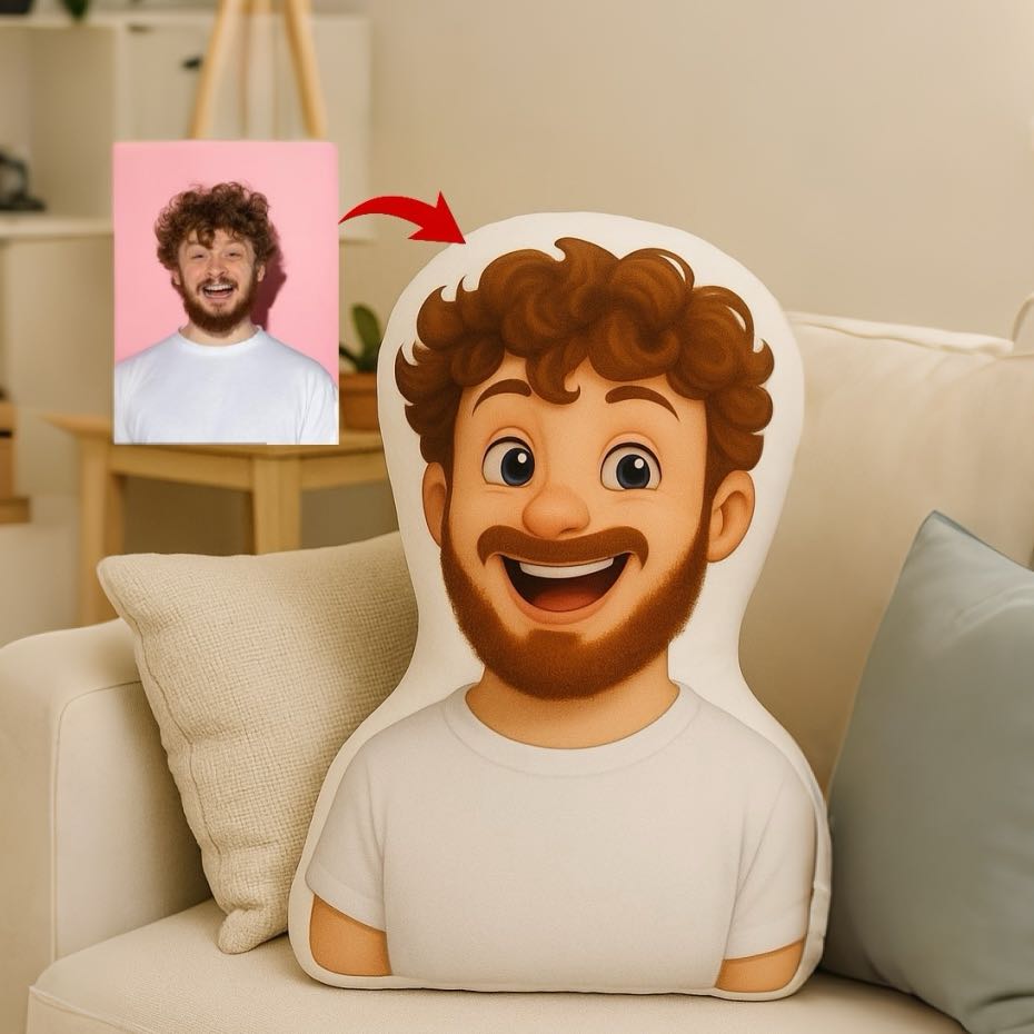 Custom Face Body Pillow 3D Cartoon Throw Pillow Home Decor Gift