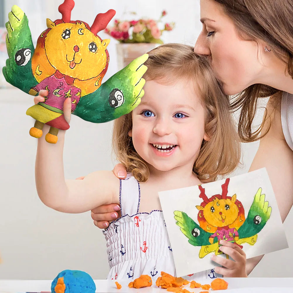 Custom Stuffed Animals from Drawing, Turn Kids Drawing into Personalized 15in Plush Toy