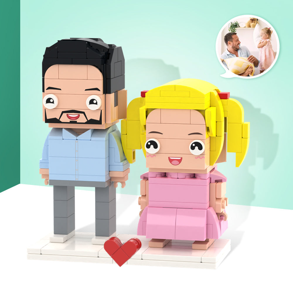 Gifts for Dad Customizable Fully Body 2 People Custom Brick Figures - 