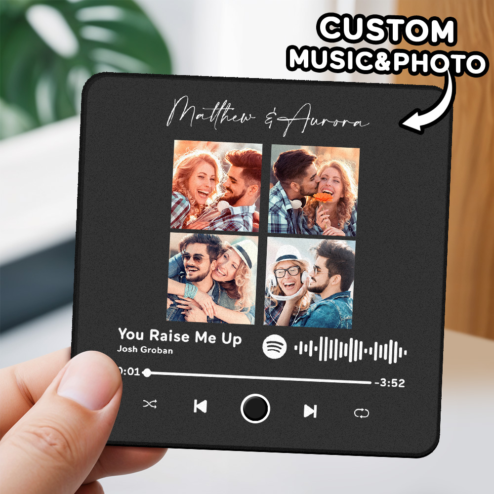 Personalized Music Fridge Magnet with Custom Name Unique Gift for Couples - MyFaceTshirt