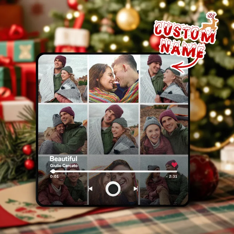 Personalized  Photo Music Fridge Magnet Christmas Gifts for Lovers Personalized Music Magnets Can Play Songs Christmas Gift - 