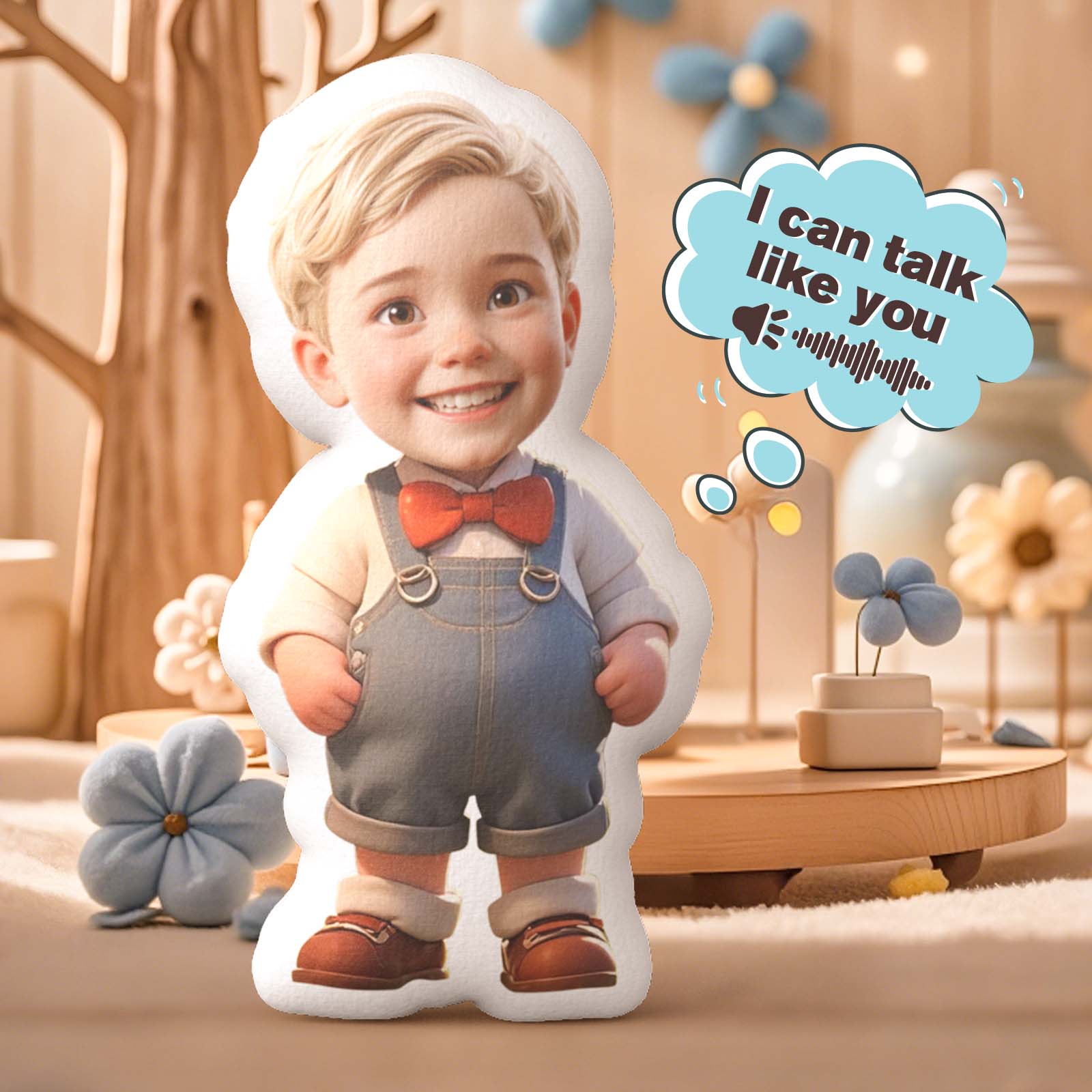 Custom Head Recording Soothing Doll with Cute Body Personalized Comfort Toy