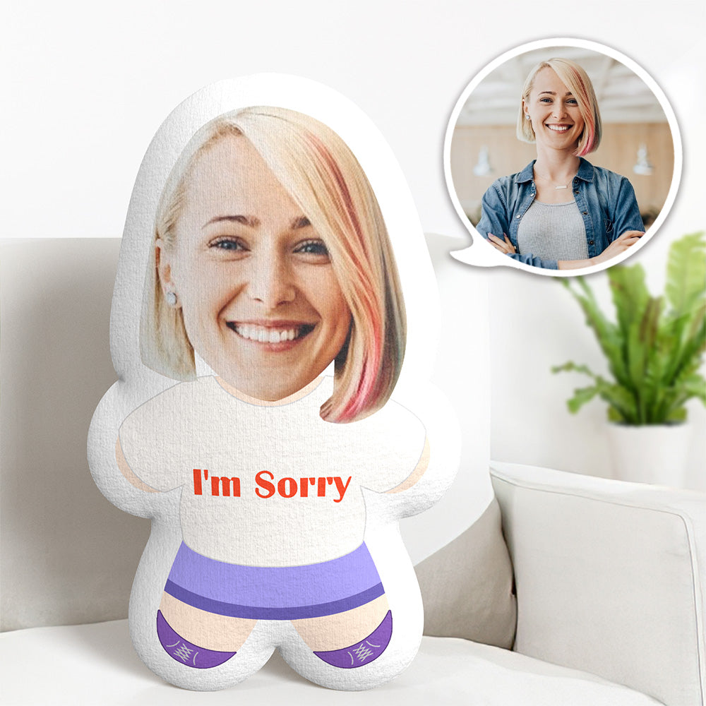 Custom Pillow Face Body Pillow I'M Sorry Baby For Adult Minime Pillow Personalized Doll Couple Gifts - 
