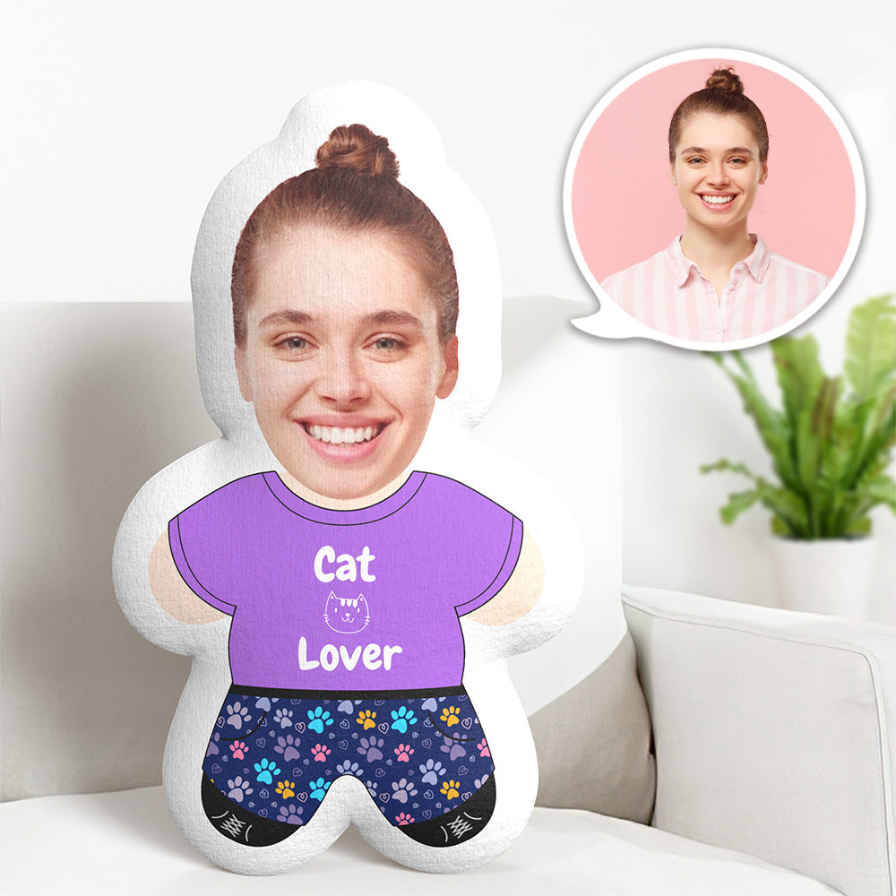Custom Pillow Face Body Pillow Cat Lover Face Pillow Minime Pillow - 