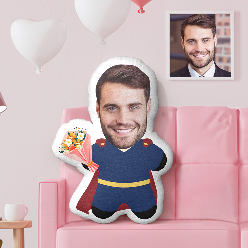 Custom Minime Photo Throw Pillow  Personalized Face Pillow Flowers to Superman Pillow Gifts Valentine's Day Gifts - 