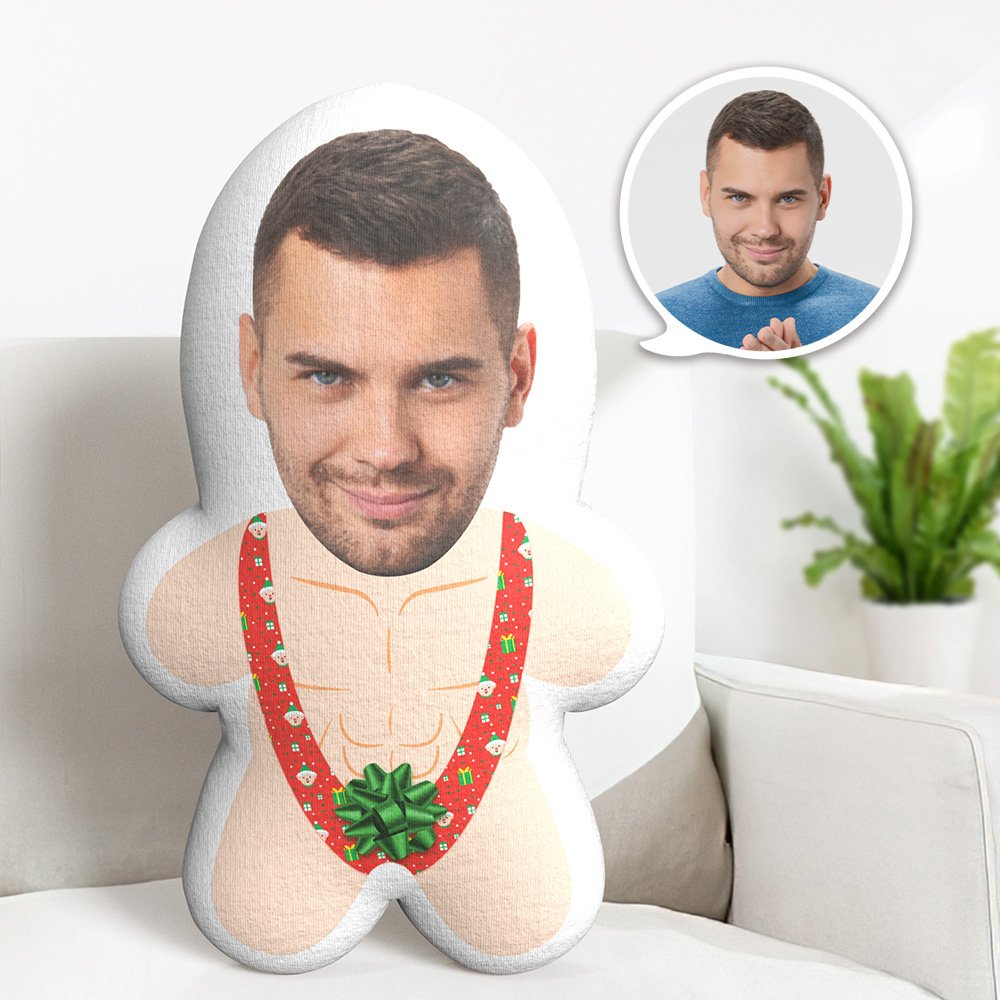 Custom Face Body Pillow Christmas Mankini Face Pillow Personalized Minime Pillow - 