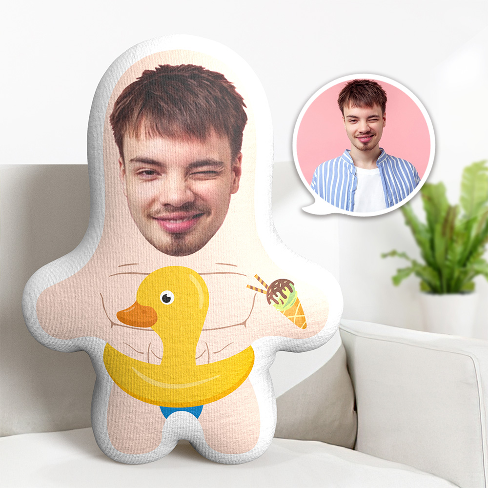Custom Photo Face Pillow Rubber Duck Ring Face Pillow - 