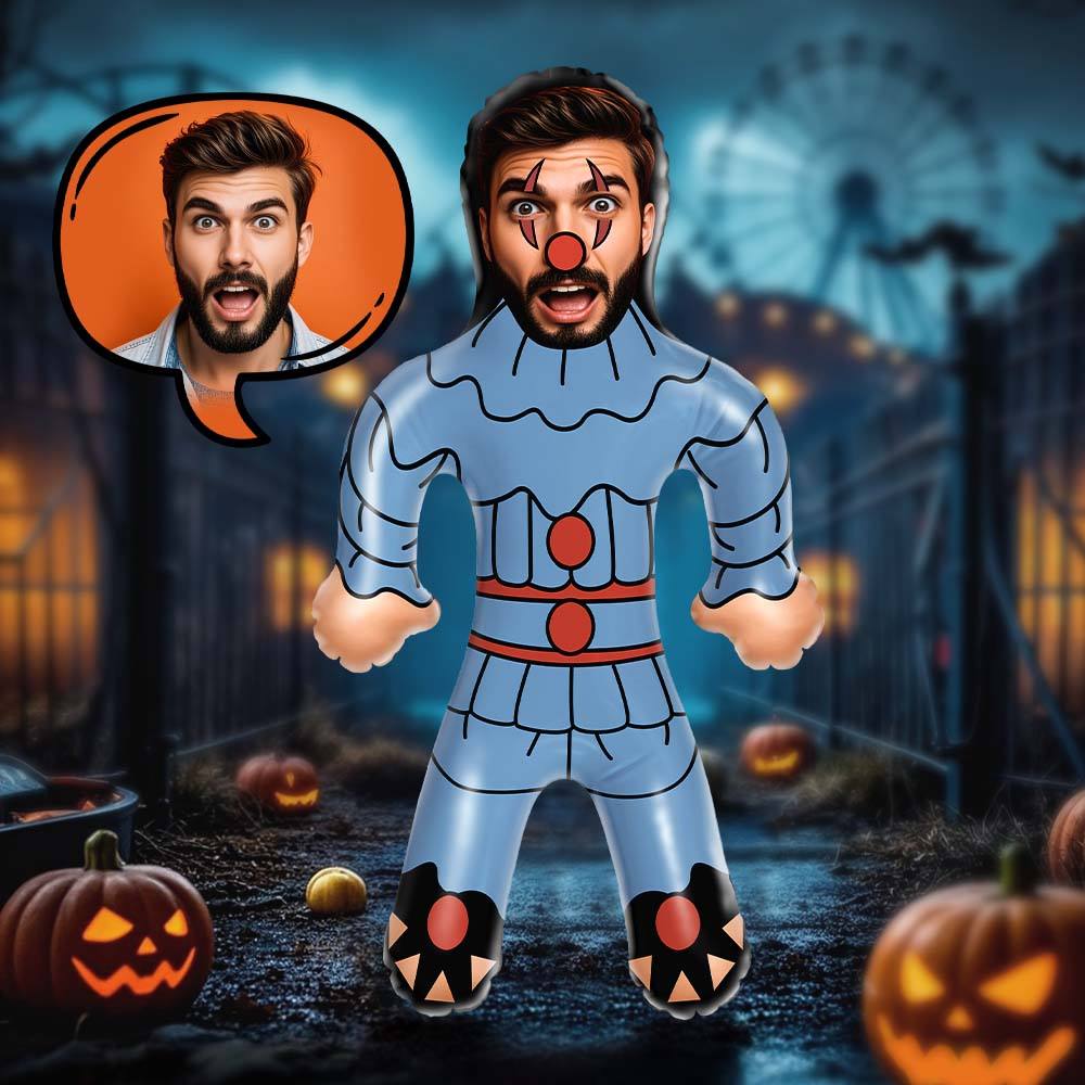 Classic Halloween Air MiniMe Doll Horror Clown Blow Up Doll Create A Horror Halloween Balloon Gift - 