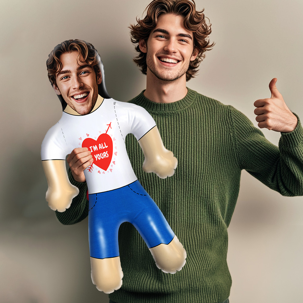 Personalized Couple Blow Up Doll Custom Your Face & Text Air Minime Doll - 