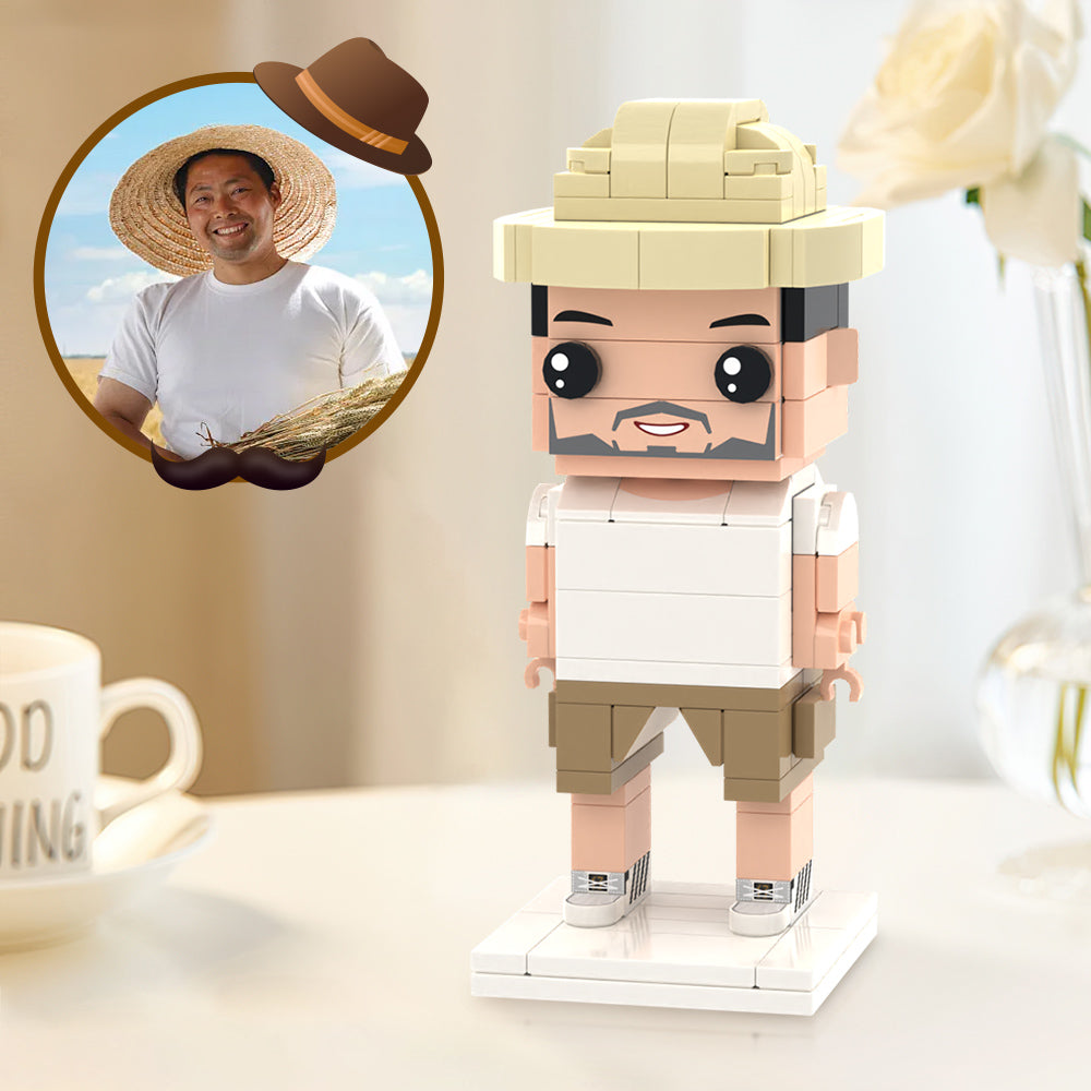 Surprise Gifts for Dad Custom 1 Person Brick Figure Custom Brick Figures Small Particle Block Toy - 