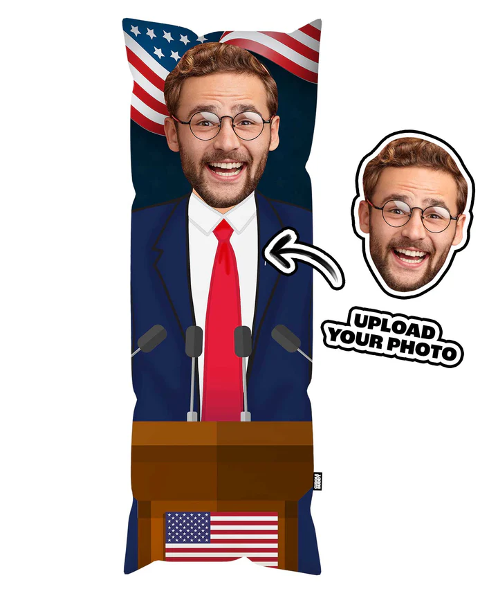 Custom Cuddle Body Pillow Mr.President Face Pillow Gift for Boyfriend - 