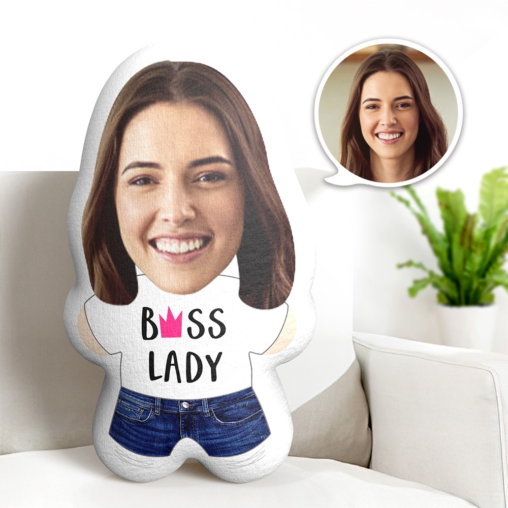 Custom Face Pillow Personalized Boss Lady Photo Pillow Gift for Mom - 