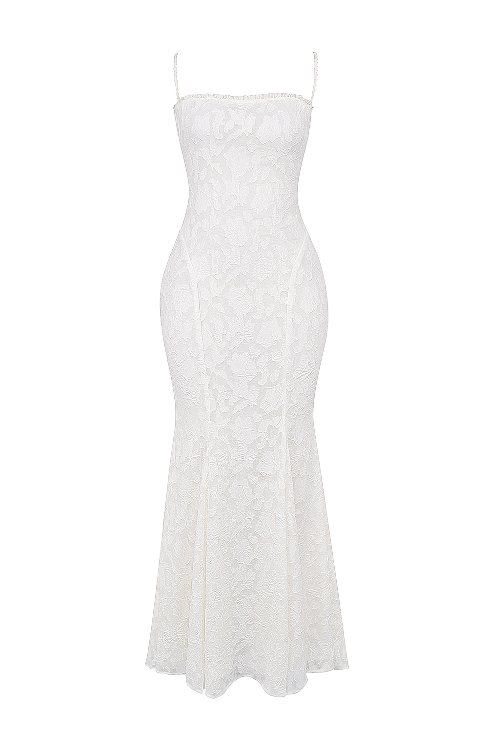 Ivory Lace Up Back Maxi Dress