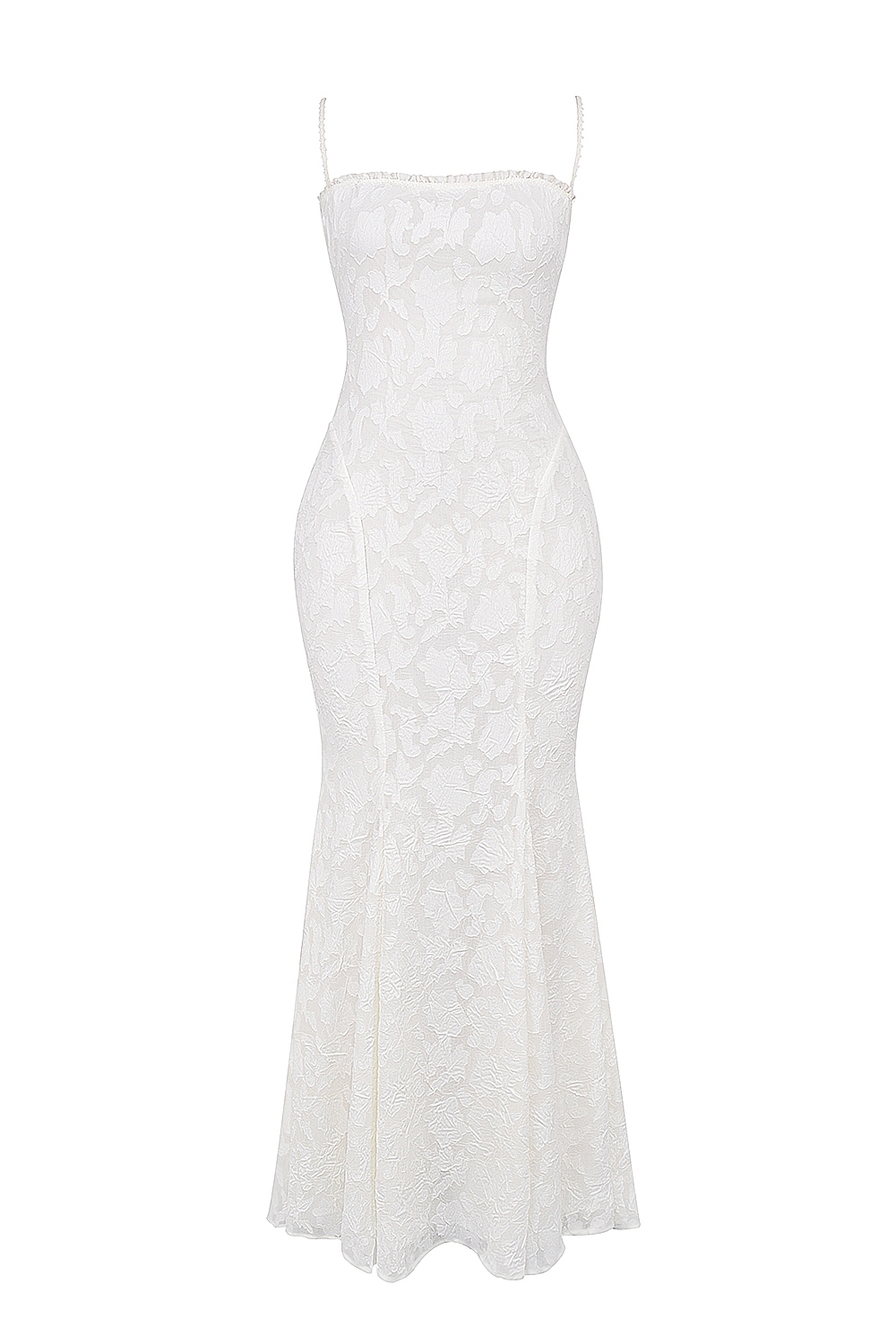 Ivory Lace Up Back Maxi Dress