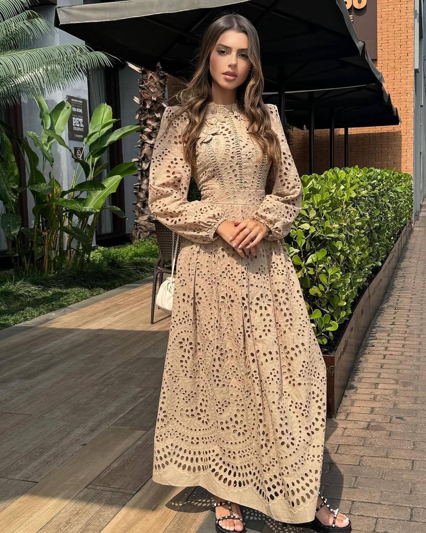 Comfortable Loose Fit Long Sleeve Maxi Dress