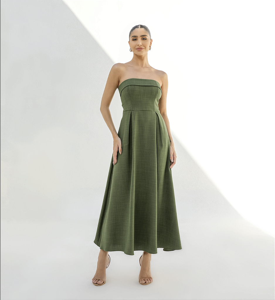 Sophia Green Sleeveless Midi Dress