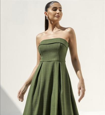 Sophia Green Sleeveless Midi Dress
