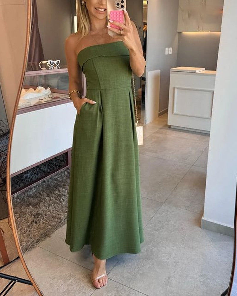 Sophia Green Sleeveless Midi Dress