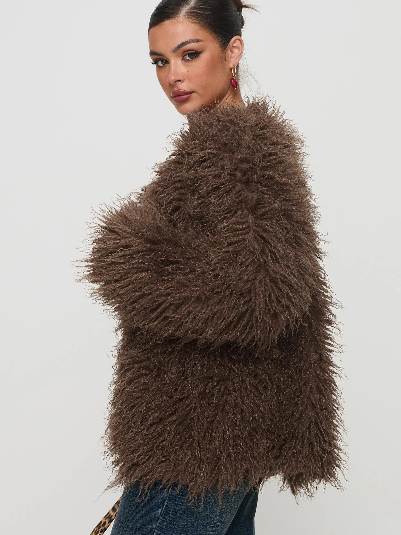 Cheshire Faux Fur Jacket Chocolate