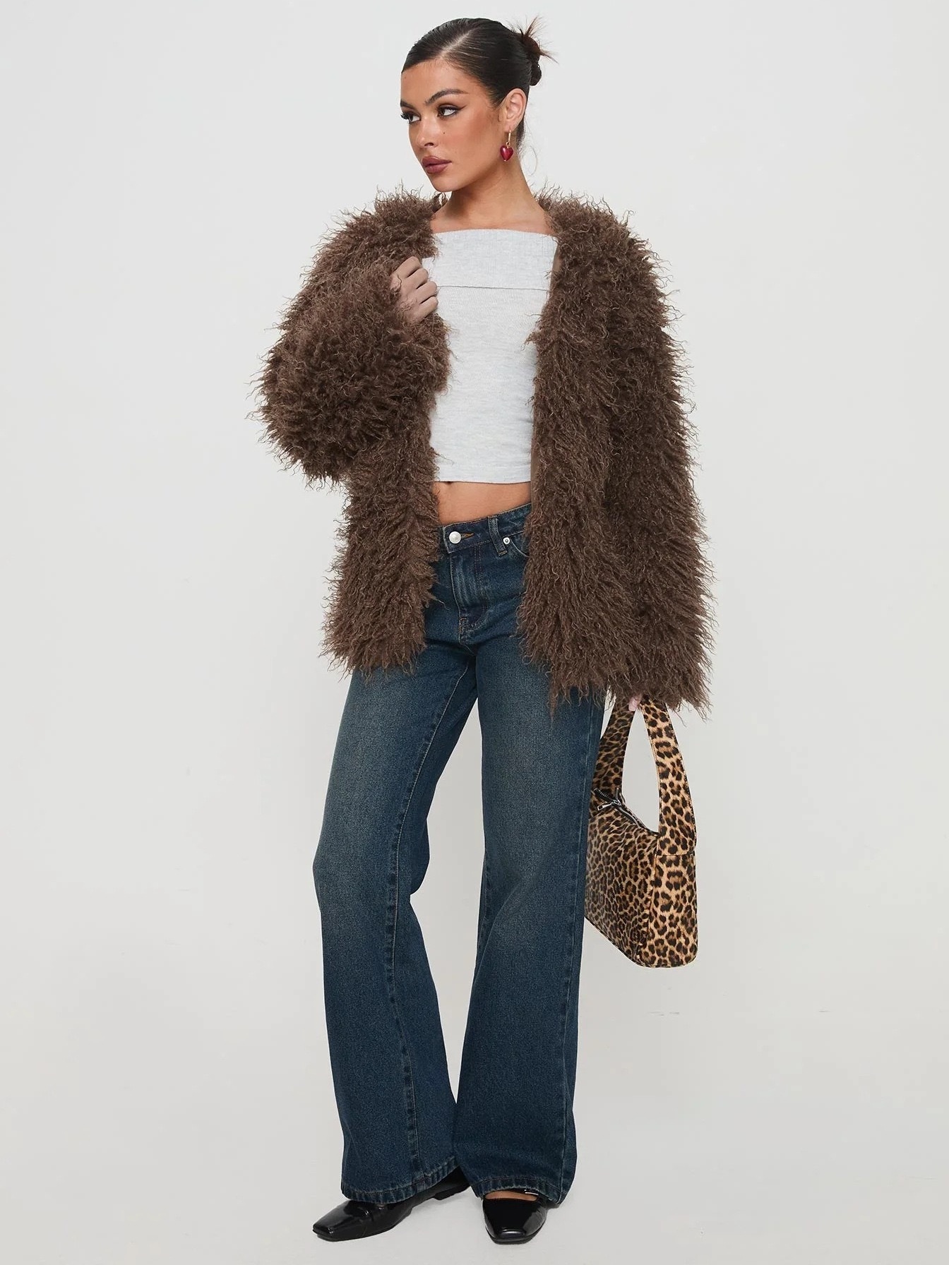 Cheshire Faux Fur Jacket Chocolate