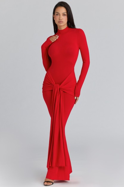 Sexy Cinched Red Formal Gown