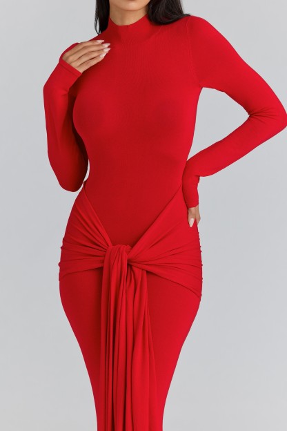 Sexy Cinched Red Formal Gown