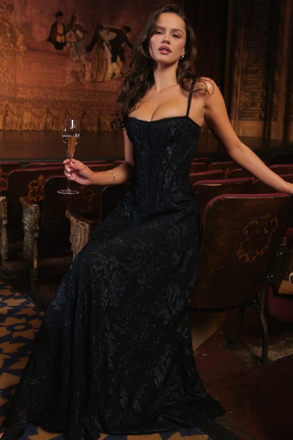 Gilded Navy Evening Gown