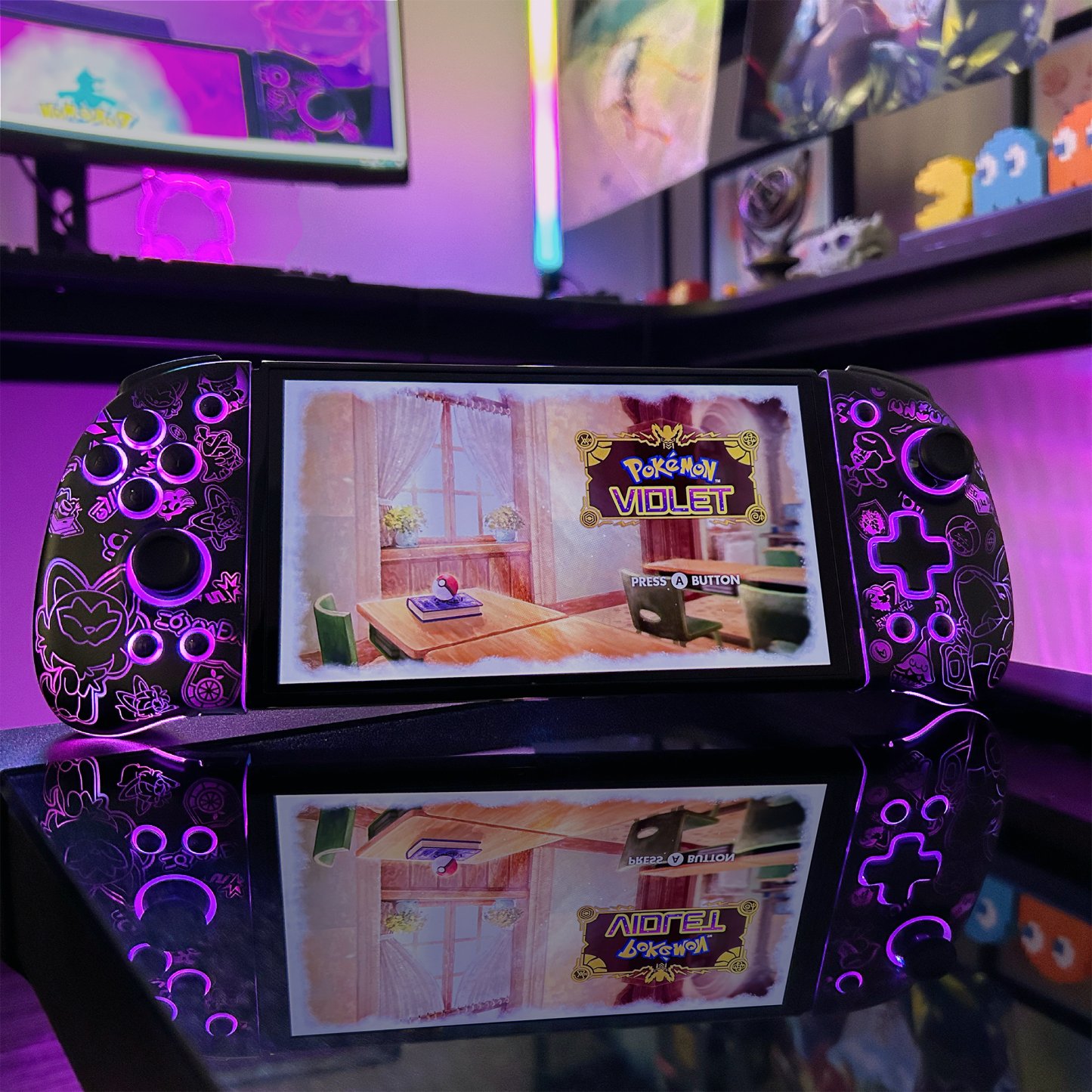 FUNLAB Luminous Wireless Joy-pad for Switch/Switch OLED - Scarlet & Violet-FUNLAB