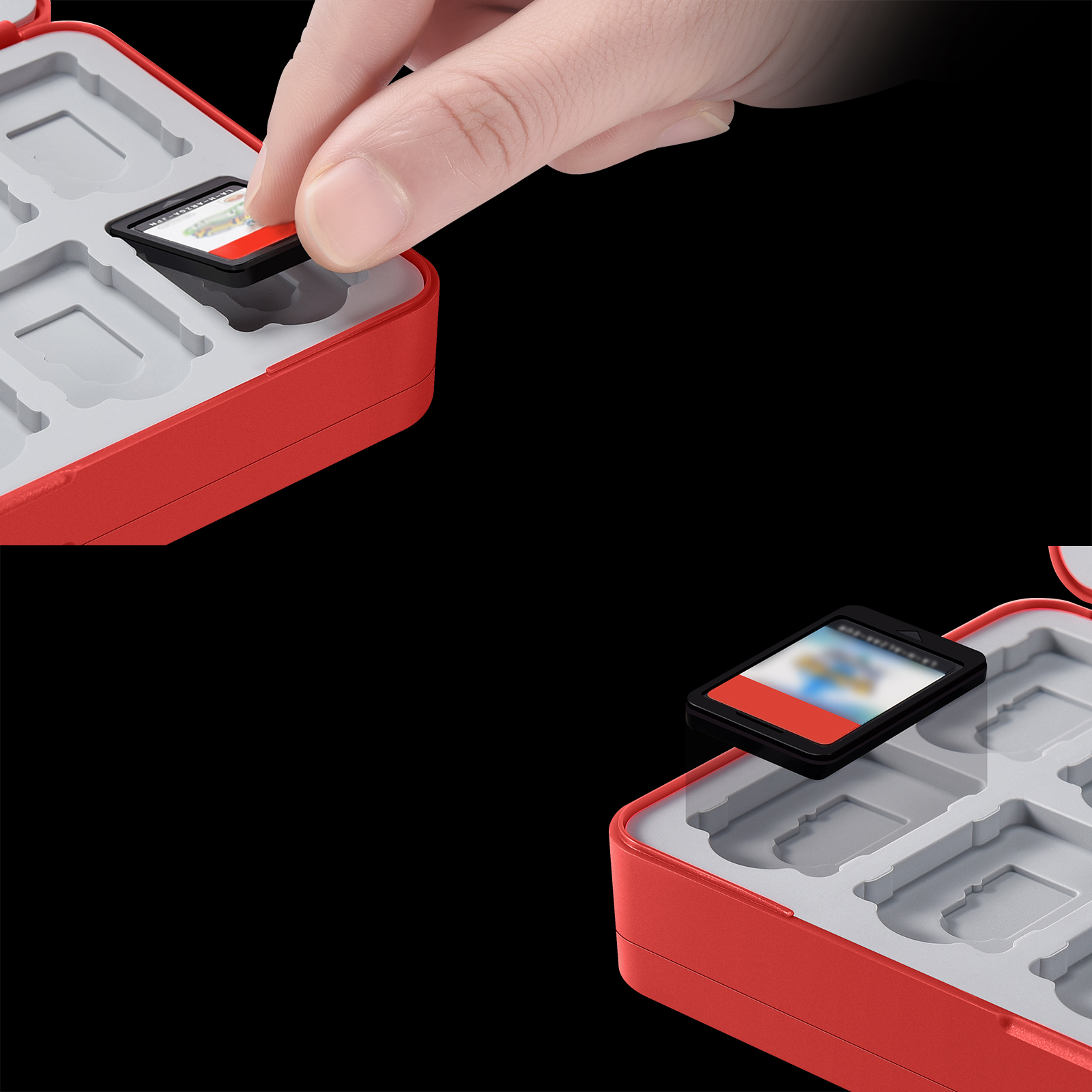 FUNLAB Switch Game Storage with 48 Card Slots - Red-FUNLAB