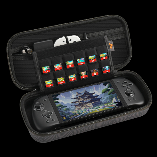 FUNLAB Switch Carrying Case with 24-Game-Card Slots & Joypad Storage - Black