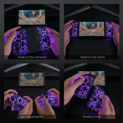 FUNLAB Luminous Wireless Joy-pad for Switch/Switch OLED - Scarlet & Violet-FUNLAB