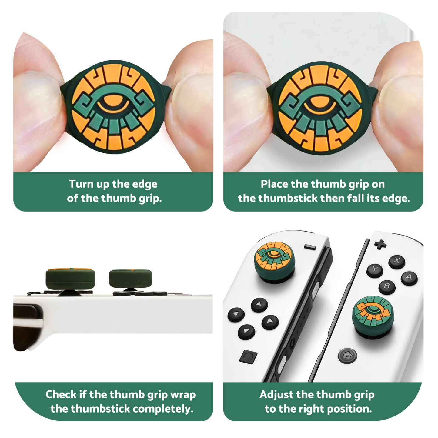 FUNLAB Switch Thumb Grips - Green & Yellow Eyes