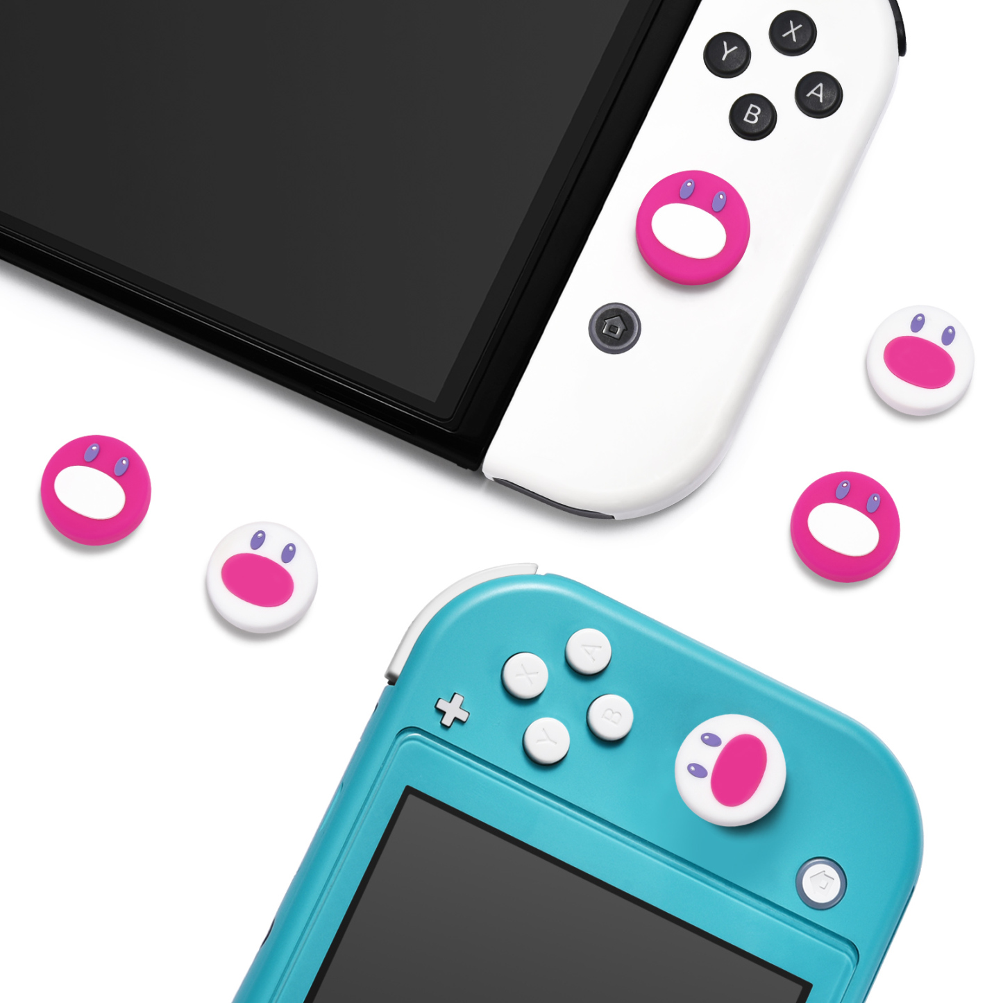 FUNLAB Switch Thumb Grips - Pink & White