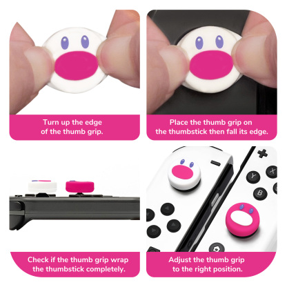 FUNLAB Switch Thumb Grips - Pink & White