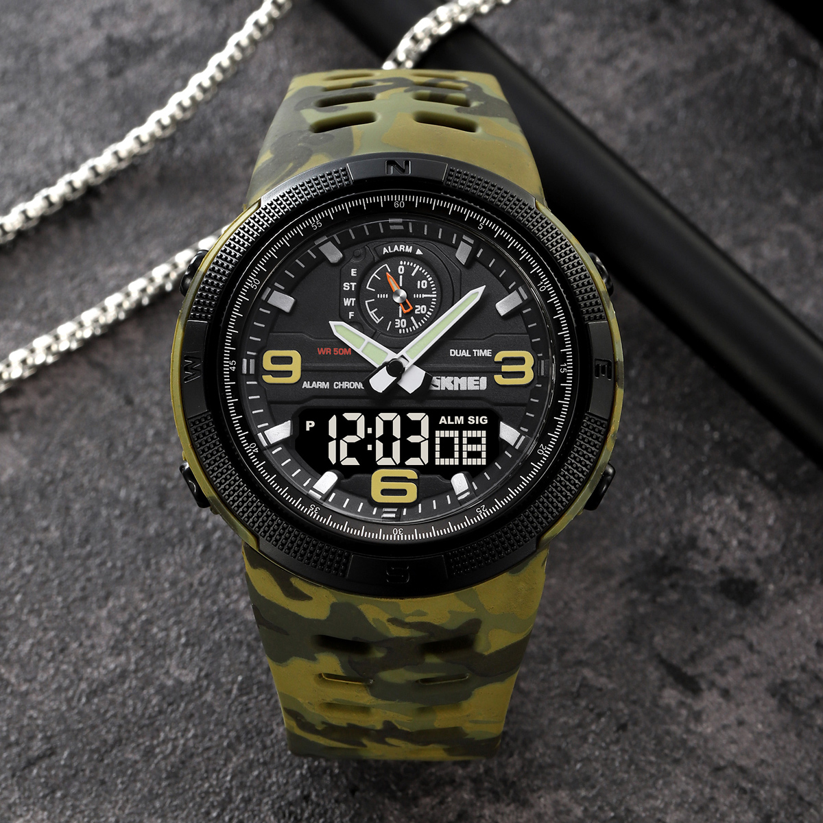 SKMEI 1655 Popular Dual Time Digital Watch