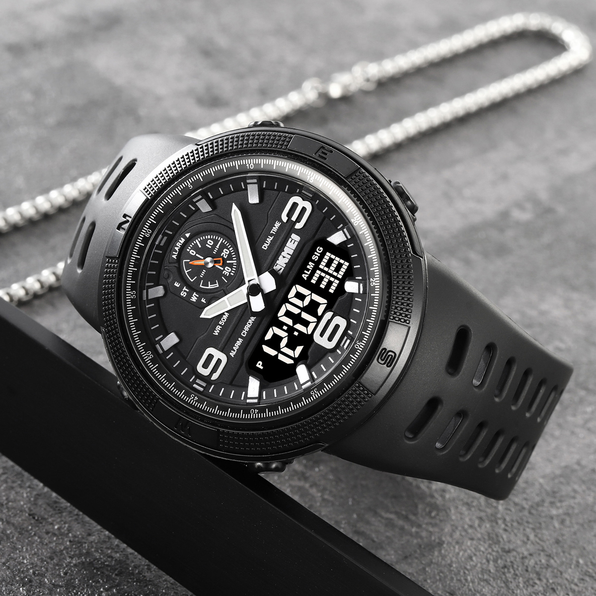 SKMEI 1655 Popular Dual Time Digital Watch