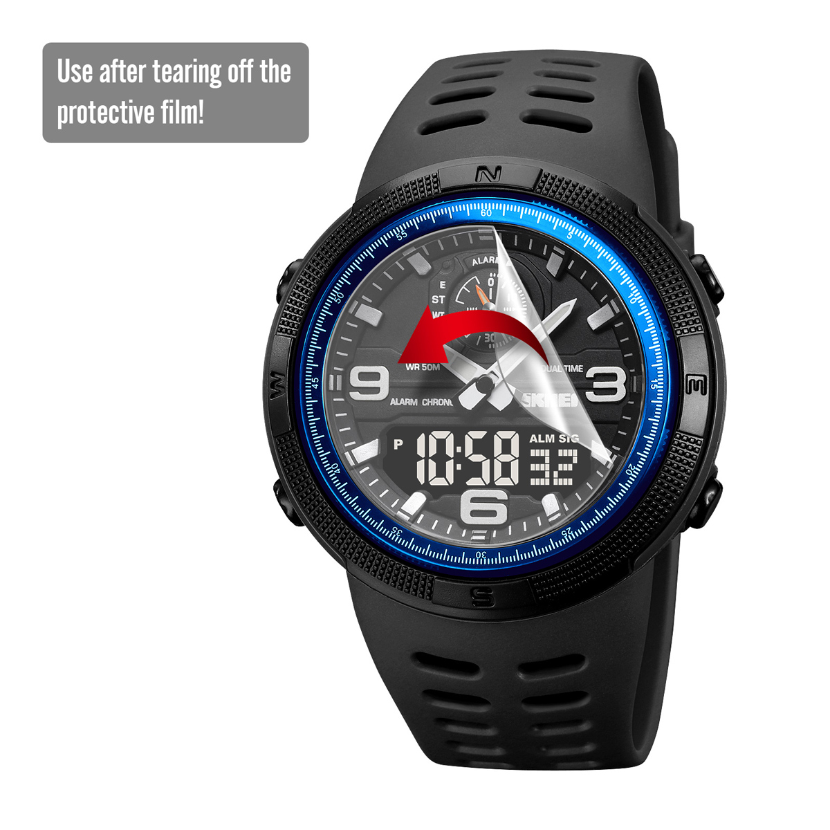 SKMEI 1655 Popular Dual Time Digital Watch