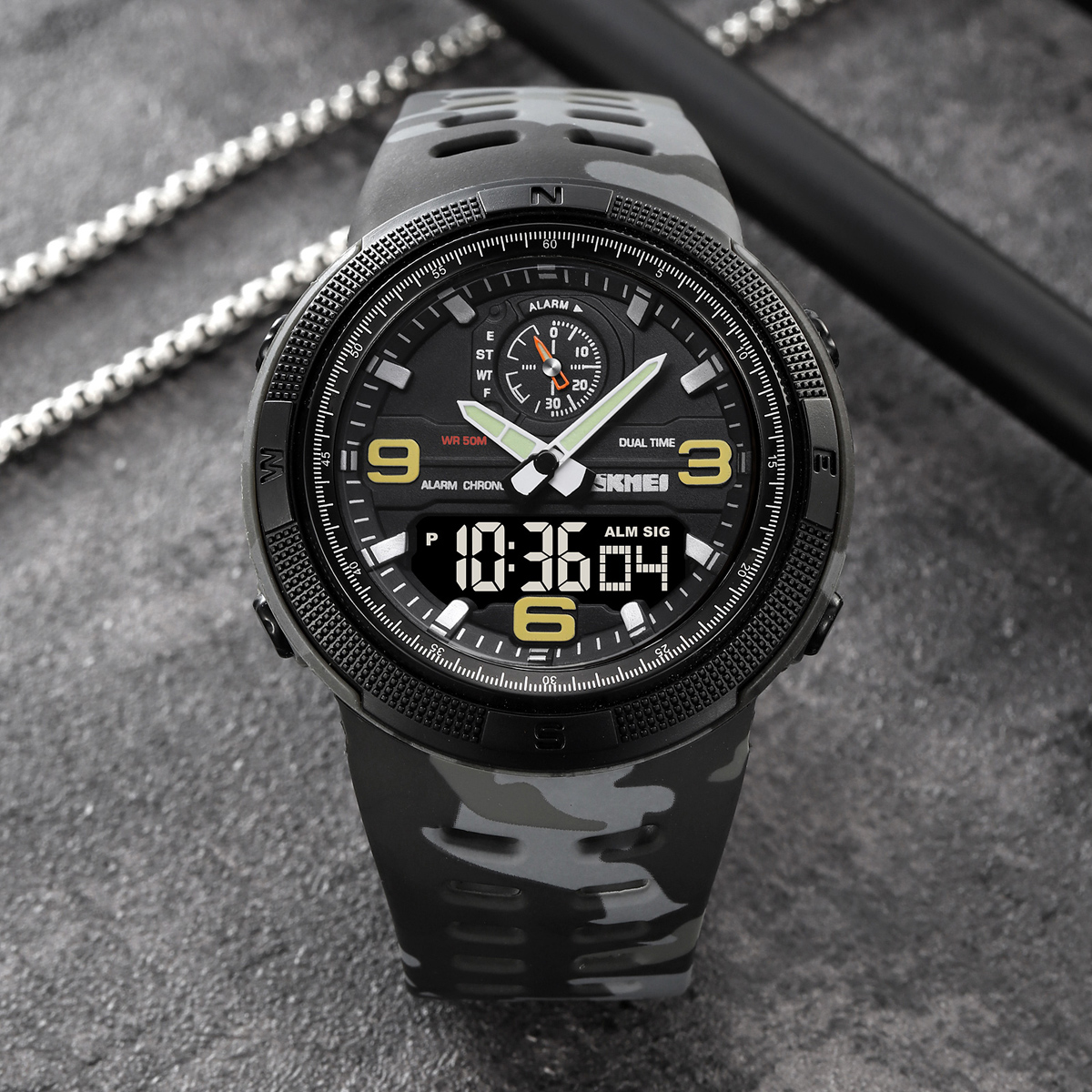 SKMEI 1655 Popular Dual Time Digital Watch