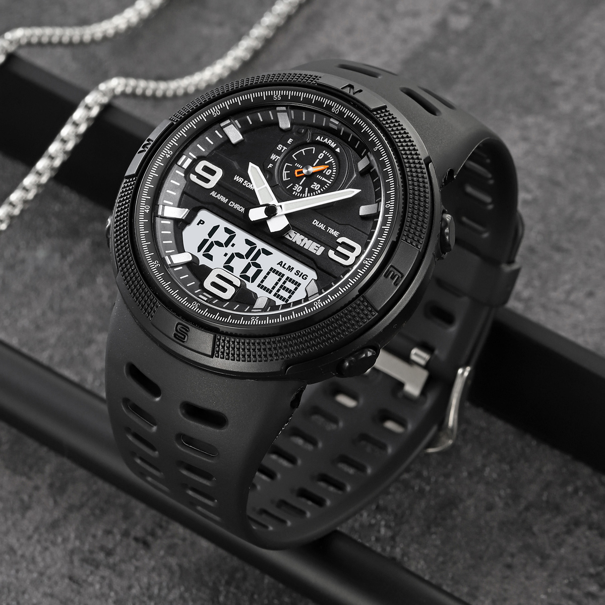 SKMEI 1655 Popular Dual Time Digital Watch